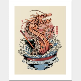 Ramen Dragon - Cream Posters and Art